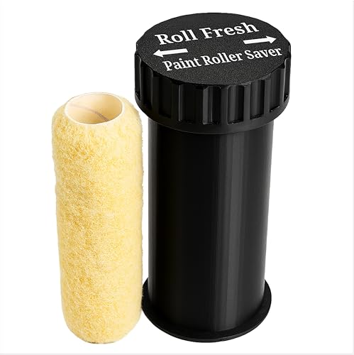 Roll Fresh Paint Roller Saver (tm) Container, Sturdy Black Storage Case with Near Airtight Locking Lid, Holds Rollers Up to 9 Inches Long, Keeps Wet Rollers Fresh for Days