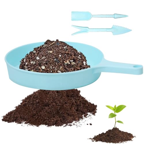 TAIZER 2PCS Tamis à Sable Tamis de Jardin Rond en Plastique Tamis à Compost Tamis à Terre,Maille Plantes Succulentes Sable Pierre Filtre Outil Jardinage Tamis pour La Maison Jardin Plante