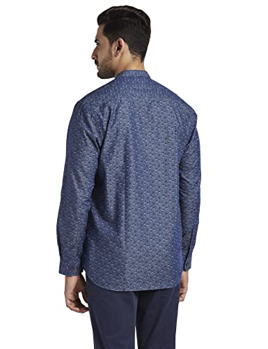 Image of Colorplus Men's Pure Cotton Yarn Dyed /Print Pattern Tailored Fit Spread Collar Full Sleeve Casual Shirt