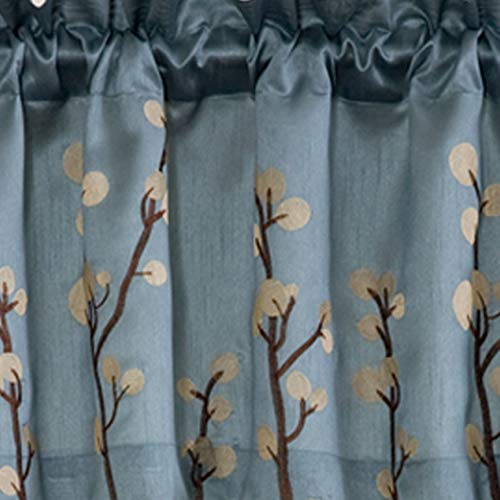 Lush Decor 18-Inch By 84-Inch Cocoa Flower Valance, Blue #TOP2