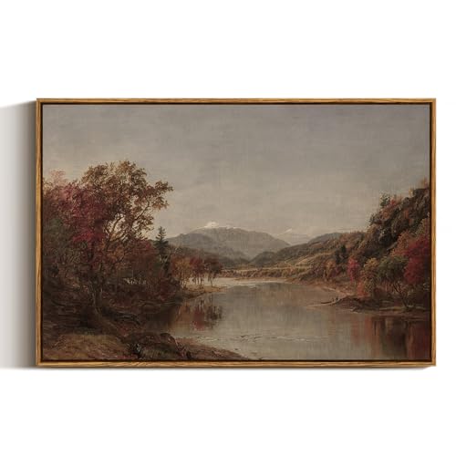 Image of ARPEOTCY Vintage Framed Canvas Wall Art, 20x30 inch, Fall Large Landscape Wall Decor for Living Room, Rustic Painting for Bedroom, Framed Art Prints, for Office