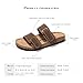 FUNKYMONKEY Unisex Slide Sandals Adjustable Double Buckle with Soft Footbed Comfort Slides for Women and Men (6 W/4.5 M, Brown-BS)