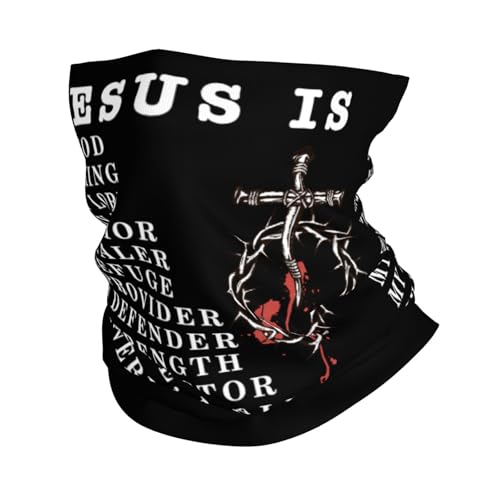 Cuello Bufanda Jesús Es Mi Dios Mi Rey Mi Señor Religión Bandana Durable Calentador De Cuello Multifuncional Pasamontañas para Senderismo Deportes Cámping 25X50CM