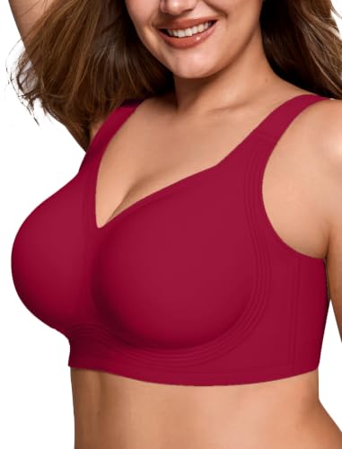Image of LetsJoli Bras for Women Supportive Wireless Push Up Bra Full Coverage No Underwire Seamless Plus Size for Older Women