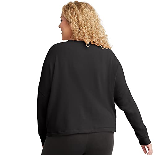 Hanes Women's Originals Sweatshirt, Soft Brushed Fleece Cropped Pullover, Plus2