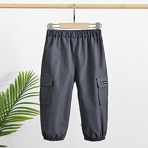 Toddler Summer Girls Boys Trousers Printed Fashion Cargo Pants for Children Clothes Athletic Pants Boys Grey3
