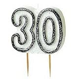 Shatchi 30TH Birthday Black Candle Party Cake Decorations
