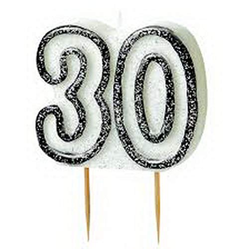 Shatchi 30TH Birthday Black Candle Party Cake Decorations