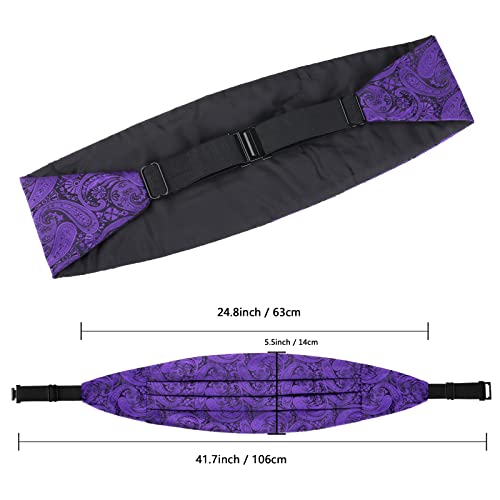 Image of Alizeal Mens Paisley Adjustable Bow Tie Set | Pre-tied Cummerbund Pocket Square Perfect for Weddings Business Formal Events