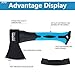 10” Outdoor Hatchet Forged Carbon Steel Heat Treated Hand Tool, Fiberglass Shock Reduction Handle with Anti-Slip Grip