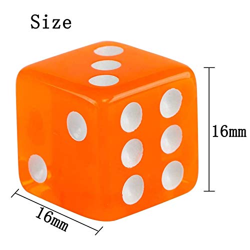 50 Pieces 6 Sided Dice Set,16MM Acrylic Dice 10 Colors - Thumbnail 6