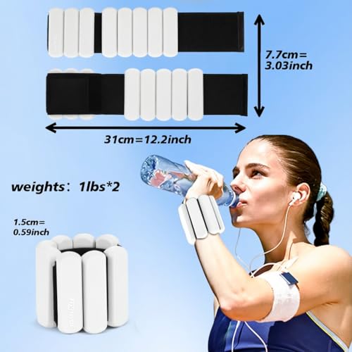 Image of Wrist Ankle Weights for Women 2 Pack(1lb Each), Ideal for Strength Training | Adjustable Silicone Wearable Arm and Leg Weights for Pilates, Gym, Yoga, Cardio. Waterproof, Anti slip, Sweat Proof