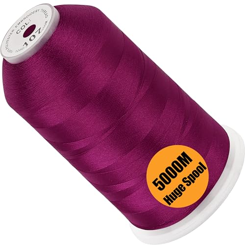 Image of New brothread - Single Huge Spool 5000M Each Polyester Embroidery Machine Thread 40WT for Commercial and Domestic Machines - Dark Fuchsia