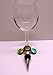Handmade Fused Glass Wine Stopper and Charms Set