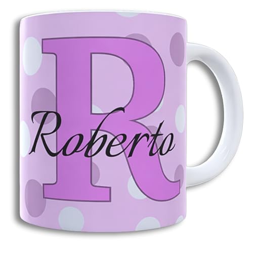 Imagen de UNIKALIA Taza Personalizada Con Nombre E Inicial Capacidad 350ml Calidad AAA+ Impresión 360ª Apta Lavavajillas Y Microondas Tazas Personalizadas Con Nombre Tazas Originales