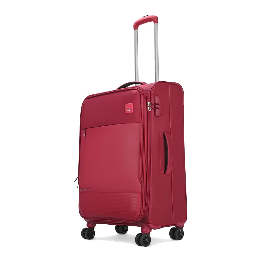 Image of VIP Regent Premium 8-Wheel 79 cm Large Expandable Luggage | Anti-Theft SecuriTech Zipper | TSA Accepted Lock | Lightweight & Spacious (RED)