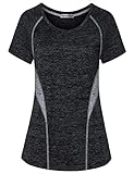 MISS FORTUNE Workout Clothes for Women Plus Size, Yoga Tshirt Gym Exercise Tops Sport Running Shirts...