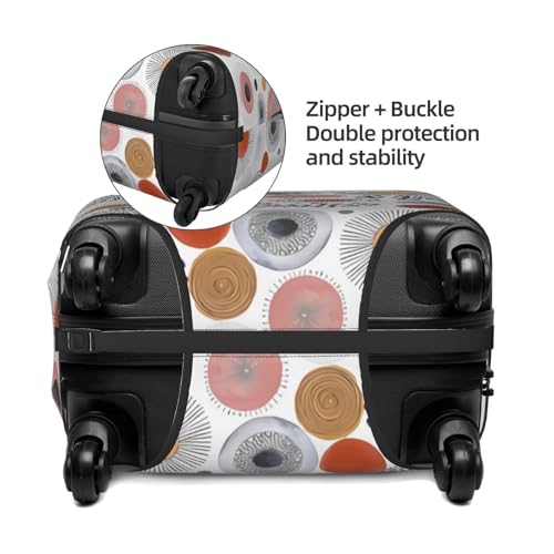 Spandex Travel Luggage Cover Printed Multicolour Circles Doodle Double-Sided Suitcase Protector Bag,Dust-Proof Cratch-Resistant Washable Baggage Covers For Kid Adult,Large4