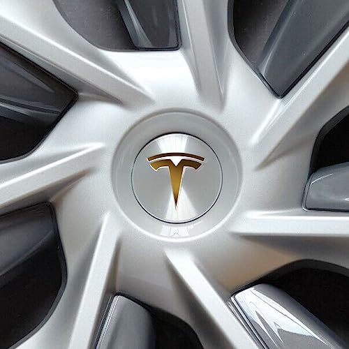 Image of IPG Compatible with Model Y Decal Sticker (8 Logo Set) Overlay Stickers Do it Yourself Stickers Set Personalize Your Tesla (Metallic Gold)