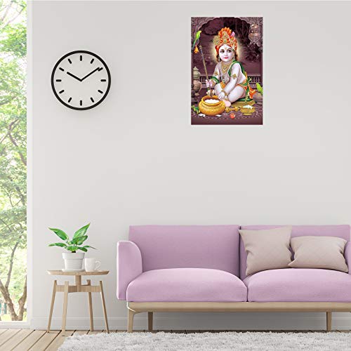 Image of PAPER PLANE DESIGN Baby Krishna Paper Poster for Pregnant Women (Multicolour, 12 x 18 Inch)