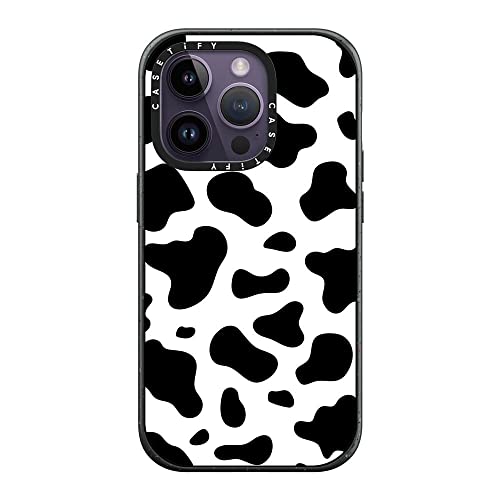 Coque Impact CASETiFY iPhone 14 Pro imprimé vache noir mat protection smartphone durable