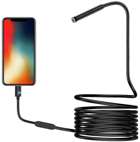 MatLogix USB and Android OTG Endoscope 3in1 Borescope Ultra Thin Waterproof Inspection Snake Camera with LED Light (Lens Size- 5.5mm, Length- 10 Meters)