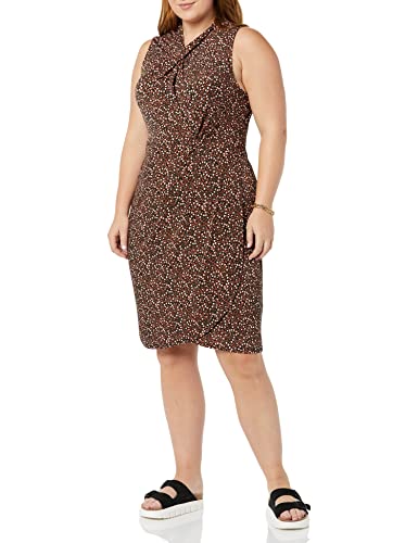 Image of Amazon Essentials Women's Sleeveless Faux Wrap Dress with Crossover Twist Neck