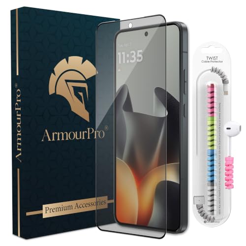 Image of ArmourPro Anti Glare Matte Tempered Glass for Motorola Edge 70 Max, Anti Fingerprint Screen Protector, 9H Scratch Resistant, Smooth Touch, Easy Installation Kit with Cable Protector