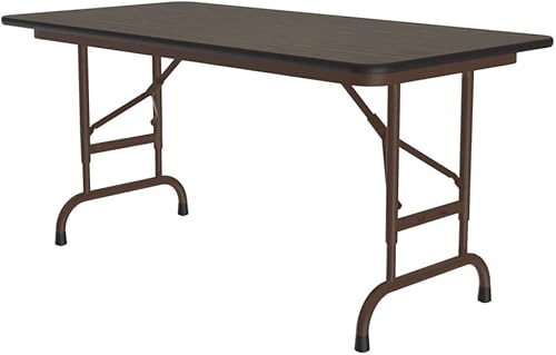 Miniatura 150 de Correll - Mesa plegable de altura ajustable y resistente, parte superior laminada de alta presión, fabricada en Estados Unidos, delantal de acero
