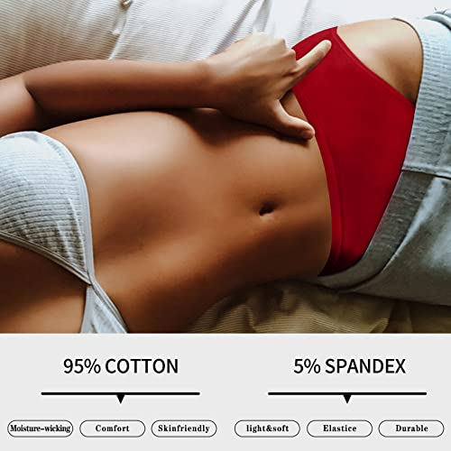 Image of Eiggam Women's Cotton Bikini Panties,High-Cut Full Coverage Stretch Cool Underwear for Women