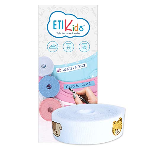 Cinta para etiquetar prendas. Rollo de etiquetas para escribir el nombre y marcar la ropa de los niños. (Animales) Cover