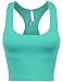 BEKDO Womens Basic Solid Seamless Cropped Racerback Sports Tank Top-ONE Size-Mint