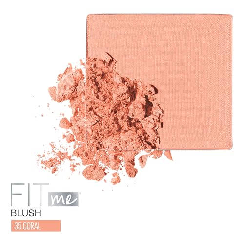 Image of Maybelline Fit Me Blush, Lightweight, Smooth, Blendable, Long-lasting All-Day Face Enhancing Makeup Color, Coral, 1 Count