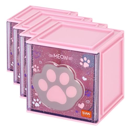 Legami - Cutie Cubes Caja de escritorio modular, Kitty, organizador de escritorio, almacenamiento, hoja de pegatinas incluida, apilable, multifuncional, ABS, 90 x 90 x 100 cm (Paquete de 4) Legami - Cutie Cubes Caja de escritorio modular, Kitty, organizador de escritorio, almacenamiento, hoja de pegatinas incluida, apilable, multifuncional, ABS, 90 x 90 x 100 cm (Paquete de 4)