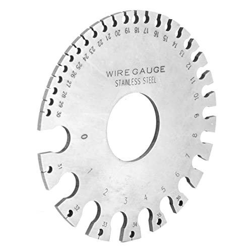 Calibrador para grosor de alambre de acero inoxidable, herramienta duradera para medición, escala de calibración 0-36, ideal para prueba de grosor de metal miniatura 2