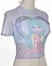 Winx Club Women's Crop Top Crew Neck Casual T-Shirt Bloom Print Blue T-Shirt Paired with a White Camisole