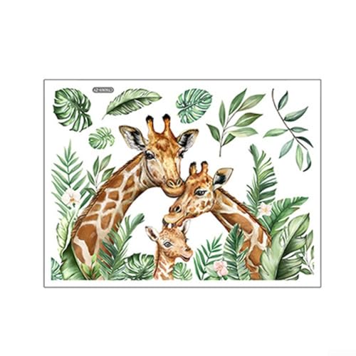 Etiqueta engomada colorida de la jirafa para la decoración casera PVC de la pared plana y las etiquetas engomadas de cristal
