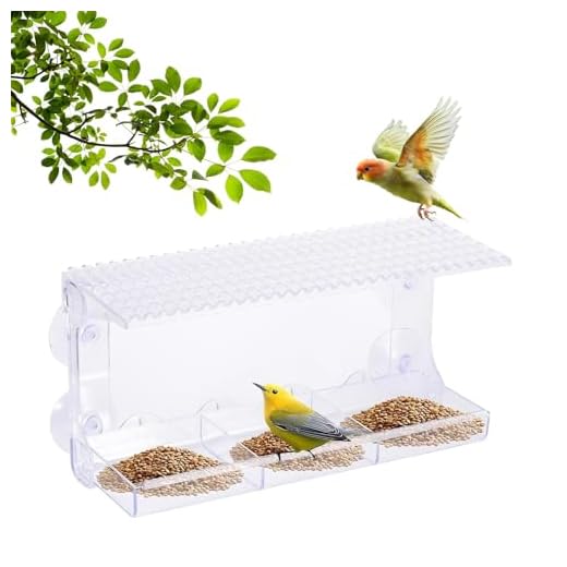 Comedero transparente para pájaros tipo ventana, casa transparente para pájaros con ventosa fuerte, bandeja de alimentación desmontable, jardín de observación de aves silvestres y patio