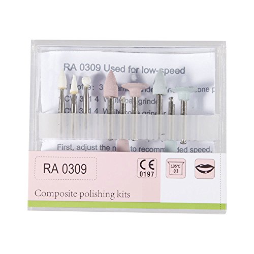 Dental Light-cured Resin Base Composite Polishing Kits 9PCS Grinding Heads Used for Low-Speed RA 0309
