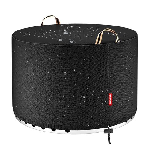 [2026 Upgraded 900D Fabric] Fire Pit Cover Round for Solo Stove Yukon 30D x 18H fits 27- 29 Fire Pit 900D Heavy Duty Waterproof Fabric for Outdoor Camping - Black