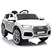 HOMCOM Coche Eléctrico para Niño +3 Años Audi Q5 con Mando a Distancia MP3 Luces y Sonidos Apertura de Puerta 116x75x56cm Carga 30kg
