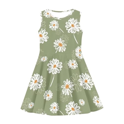 Girls A-Line Swing Dress Sleeveless Round Neck Casual Summer Cute Graphic Princess Dresses4