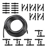 Cuymoap 30 PCS Car Windshield Wash Tools, 13 Ft Rubber Hose with 30 T-type Y-type I-type Fitting, Seal Wiper Pump and Nozzle Leak-proof Connection Kit, Universal Flexible Hose for Cleaning (Black)