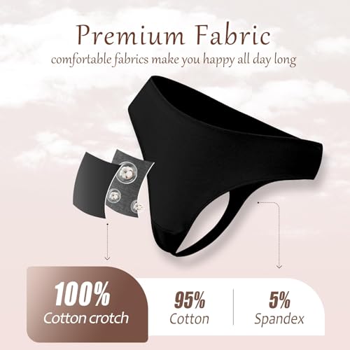 Image of READY TO LOVE Cotton Underwear Women 6 Pack Sexy Breathable Thongs Panties