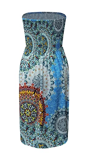 Image of Zyyfly Womens Summer Beach Dresses Strapless Cover Ups Dress Tube Top Sundresses