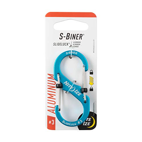 NITE IZE LSBA3-03-R6 Dual Carabiner, #3, Blue