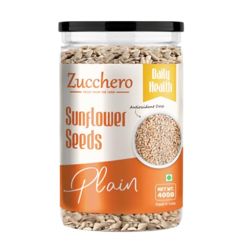 Image of Zucchero Sunflower Seeds (400g) -Raw Seeds for eating | Protein Loaded | Hi-Fiber | Super Food | Healthy Snack | Anti-oxidant Rich | Real Food |Lab Tested