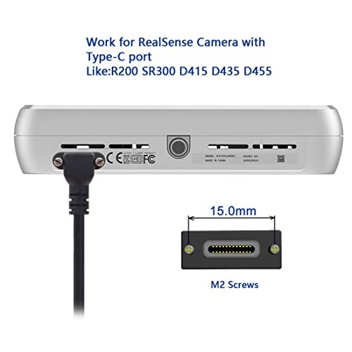 chenyang UC-128 USB 3.1 Type-C Dual Screw Locking Down Up Angled to Standard USB3.0 Data Cable 90 Degree for Camera (500cm) - Image 2
