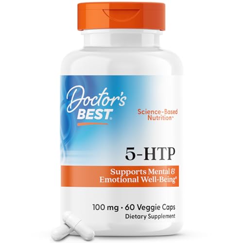 Doctors Best 5-HTP 100mg Capsules - Vegan 5HTP Supplement for Women & Men, Supports Mental & Emotional Well-Being for Adults, Non-GMO, Gluten Free, Soy Free - 60 Veg Caps