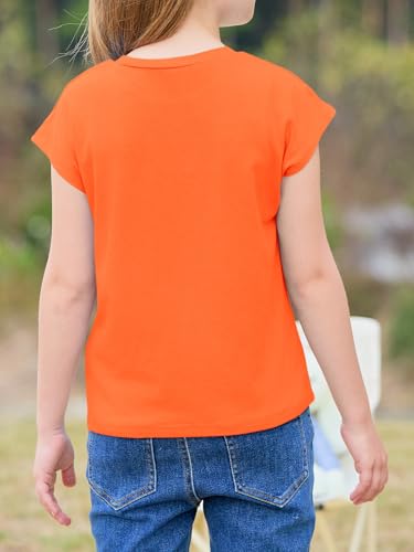 Imily Bela Girls Short Cap Sleeve T Shirts Kids Crew Neck Casual Loose Summer Tops 5-14 Years3